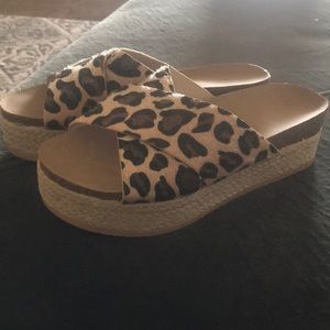 Leopard animal print slip on espadrilles